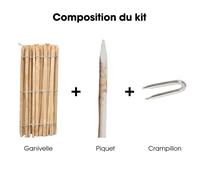 Kit Ganivelle en Châtaignier - H.1 x L.5 m - écart 4/5 cm + Piquets + Crampillons