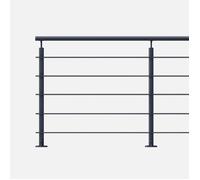 Kit garde-corps aluminium gris anthracite 2m pose à plat, Opalu KORDO