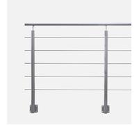 Kit garde-corps aluminium gris karako 2m pose latérale, Opalu KORDO