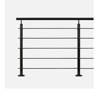 Kit garde-corps aluminium noir 2m pose à plat, Opalu KORDO