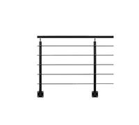 Kit garde-corps aluminium noir 2m pose latérale Opalu KORDO