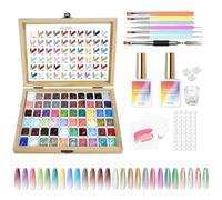 Kit Gel Ongles Dégradé 60 Couleurs Haute Pigmentation | Manucure DIY Séchage Rapide Débutant Pinceaux Éponges | Soak Off Maison Salon Cadeau Femme