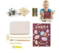 Kit Gem Dig - Kit de Science fossile, Ensemble d'activités de dig en fossile | Fossile Excavation Science Toy Discover Gems with Dig Tools, Gem Fossile Treassil Hunt Fossile Gemstone Dig Kit pour