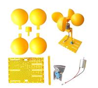 Kit générateur de vent portable - Jouet éducatif STEM 15x15x18 cm, modèle scientifique bricolage en ABS avec lumière LED et production d'électricité CC | Kit d'apprentissage pe