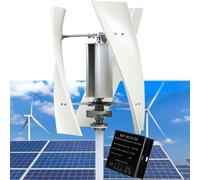 Kit générateur d'énergie éolienne verticale portable 5000 W 12 V - 220 V - Kit générateur de turbine éolienne avec régulateur de charge pour marine, camping-car, ménage et industrie (24 V)