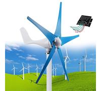 Kit générateur d'éolienne 12 000 W - 12 V/24 V/48 V, moulin à vent industriel à 5 lames avec contrôleur MPPT, petit système d'énergie éolienne professionnel pour solutions d'énergie renouvelable