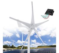 Kit générateur d'éolienne 12 000 W - Petit moulin à vent 5 lames, équipement énergétique industriel, aimant permanent AC triphasé avec contrôleur MPPT pour une puissance renouvelable efficace