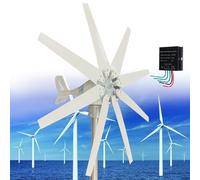 Kit générateur d'éolienne, 14 000 W, 12 V/24 V/48 V/110 V/220 V, 8 lames, contrôleur de charge, système d'énergie éolienne pour marine, camping-car, maison, éolien solaire hybride