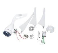 Kit générateur d'éolienne 300 W 600 W haute efficacité et faible bruit 12 V 24 V générateur de vent horizontal avec 3 pales pour usage domestique en alliage d'aluminium blanc lame (24V)