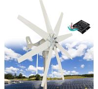 Kit générateur d'éolienne, avec 8 lames, avec contrôleur MPPT, générateur d'énergie éolienne pour marine, camping-car, maison, moulin à vent adapté pour éolienne solaire hybride (12 V)