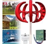 Kit générateur d'éolienne verticale 3000 W/4000 W/5000 W - 5 lames, 12 V/24 V/48 V, aimant permanent 3 phases AC, petit système d'énergie éolienne avec contrôleur pour un usage domestique
