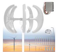 Kit générateur éolien 13 000 W - 5 pales verticales triphasées à aimant permanent, 12 V-220 V, contrôleur inclus - Système d'énergie renouvelable haute efficacité pour usage domestique et hors réseau