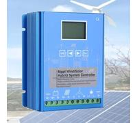Kit générateur éolien Vertical avec régulateur de Charge, 1000 W, régulateur MPPT pour Panneaux solaires et éoliennes 12 V/24 V/48 V, Charge d'appoint pour Batterie, système de Gestion d'éne