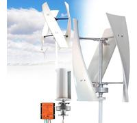Kit générateur éolien Vertical avec régulateur de Charge, éolienne Verticale à 3 pales Basse Vitesse de 3000 W, à Sustentation magnétique permanente avec régulateur, idéal pour Camping-Cars,
