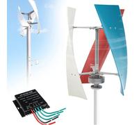 Kit générateur éolienne 3000 W/5000 W avec contrôleur de charge - 12 V/24 V/48 V Maglev Système hybride éolien vertical et solaire avec 3 pales