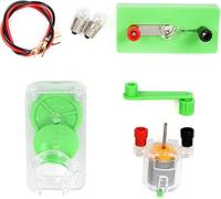 Kit Générateur Et Moteur À Manivelle DIY, Modèle D'assemblage De Production D'énergie Manuelle Avec Support D'ampoule, Appareil D'expérimentation Physique Électromagnétique