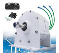 Kit générateur pour éolienne Verticale avec régulateur de Charge, équipement de Production d'énergie électrique, Moteur à Aimant Permanent triphasé 6000 W sans engrenage, 48 V, Basse Vitesse
