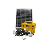 Kit Générateur Solaire Portable 1250W, Panneau Solaire avec 6 Ampoules, Radio Bluetooth, Chargeur USB Prise 220V