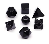 Kit géométrique solide en pierre naturelle, 7 formes de cristal platonique, modèles de géométrie minérale pour affichage, éducation et décoration de bureau