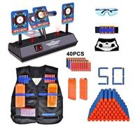 Kit Gilet Tactique avec cible électronique et balles recharge PR Nerf N-Strike Elite/Mega jouet Enfant - 2WINDEAL