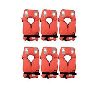 Kit Gilets de Sauvetage pour Embarcations Homologués Obligatoires pour Bateau, Canot pneumatique, Voile, Sécurité de 100 N dans les 6 miles et 150 N au-delà de 6 miles (6 gilets, 100 N)