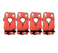 Kit Gilets de Sauvetage pour Imarcations Homologués Obligatoires pour Bateau, Canon, Voile, Sécurité de 100 N dans les 6 miles et 150 N au-delà de 6 miles (4 gilets, 100 N)