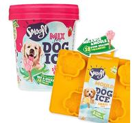 Kit Glaces pour Chiens Smoofl 10 Pièces - Sucettes Vegan à la Fraise avec Bâtonnets Comestibles & Moule Silicone 5 Empreintes Patte - Hypoallergénique, Faible Calories, Fabriqué en Atelier Protégé