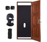 Kit Glory Hole Portable avec Masque, Rideau de Confidentialité à Monter sur Porte avec Fentes pour Mains, Séparateur de Pièce avec Menottes et Corde de Bondage pour Jeux pour Adultes