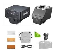 Kit-Godox iT20 S & TR TTL Hot Shoe Riser, Hauteur réglable de 30mm (0-90°), Flash par rebond/direct, 700 flashes avec recyclage de 1,5s, Modificateurs magnétiques inclus, pour Sony a99/a77/a350 (Noir)