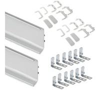 Equerre Emuca Kit Gola à profil central pour meubles de cuisine, Anodisé mat
