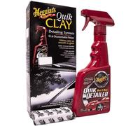 Meguiar's Kit décontamination Quik Clay G1116EU – Flacon Brillance Éclair 473 ml + Gomme 80 g
