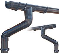 Kit gouttière PVC pour deux versants | GD16 | disponible en 4 couleurs | Idéal pour véranda ou chalet de jardin ! (Kit complet jusqu'à 4.50 m, Anthracite)