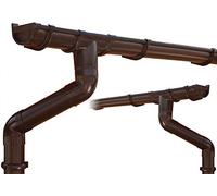 Kit gouttière PVC pour deux versants | GD16 | disponible en 4 couleurs | Idéal pour véranda ou chalet de jardin ! (Kit complet jusqu'à 4.50 m, Brun)