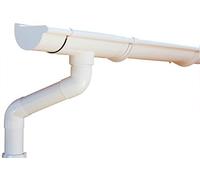 Kit gouttière PVC pour un versant | Extra100 | disponible en 4 couleurs | Idéal pour véranda ou chalet de jardin ! (Kit complet jusqu'à 5.25 m, Blanc)