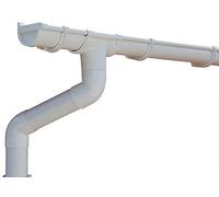 Kit gouttière PVC pour un versant | GD16 | disponible en 4 couleurs | Idéal pour véranda ou chalet de jardin ! (Kit complet jusqu'à 7.00 m, Blanc)