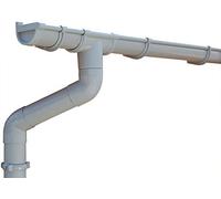 Kit gouttière PVC pour un versant | GD16 | disponible en 4 couleurs | Idéal pour véranda ou chalet de jardin ! (Kit complet jusqu'à 3.50 m, Gris)