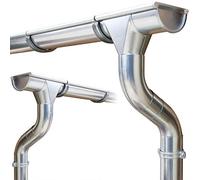 Kit gouttière zinc pour deux versants | en zinc naturel/titane/anthracite (RAL7024) | Idéal pour véranda ou chalet de jardin ! (Kit complet jusqu'à 8.50 m [Type 125], Acier galvanisé)