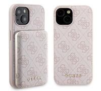 Kit Guess 4G Metal Logo pour iPhone 15 rose