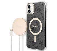 Kit Guess 4G Print MagSafe pour iPhone 11, noir