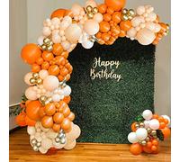 Kit guirlande ballons orange, ballons orange beiges blancs or métalliques pour mariage anniversaire fête décorations