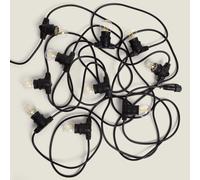 Kit Guirlande Lumineuse Extérieure Ip44 10m Noir + 10 Ampoules Filaments Led B22 2w G45 Blanc Neutre 4000k