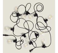 Kit Guirlande Lumineuse Extérieure Ip44 10m Noir + 10 Ampoules Led Filament B22 6w G95 Blanc Neutre 4000k