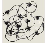 Kit Guirlande Lumineuse Extérieure Ip44 10m Noire + 10 Ampoules Filament Led B22 2w A60 Blanc Neutre 4000k