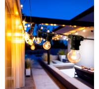 Kit Guirlande Lumineuse Extérieure IP44 5m Noir + 5 Ampoules LED Filament B22 2 [EEK: F]