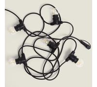 Kit Guirlande Lumineuse Extérieure Ip44 5m Noir + 5 Ampoules Led Filament B22 2w G45 Blanc Neutre 4000k