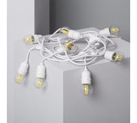 Kit Guirlande Waterproof 5.5m Blanche + 8 Ampoules Led E27 Filament 4w 4000k Blanc Neutre