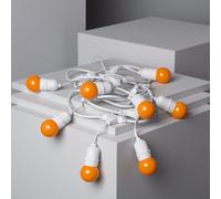 TechBrey Kit Guirlande Waterproof 5.5m Blanche + 8 Ampoules LED E27 G45 3W de Couleurs Orange Multicolore G