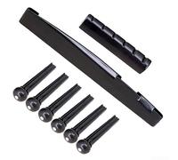 Kit Guitare Acoustique 6 Cordes Rechange Kit Kit Guitare Acoustique(Black) | Remplacement complet, sillet barrette chevilles, plastique résistant, installation rapide, son clair net
