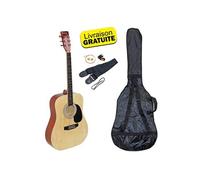 Guitare électrique Johnny Brook Kit Guitare Acoustique JB300 Couleur Naturel avec sacoche, la sangle, le médiator et les cordes JB300