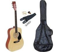 Kit Guitare Acoustique Johnny Brook JB300 Couleur Naturel, médiator, cordes, sacoche et une sangle